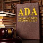 Gavel And Americans With Disabilities Act Ada Book With Documents.